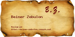 Beiner Zebulon névjegykártya